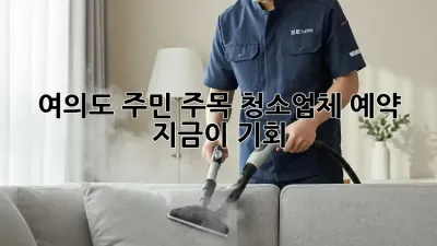 🧹 여의도 주민 주목! 청소업체 예약, 지금이 기회! ✨